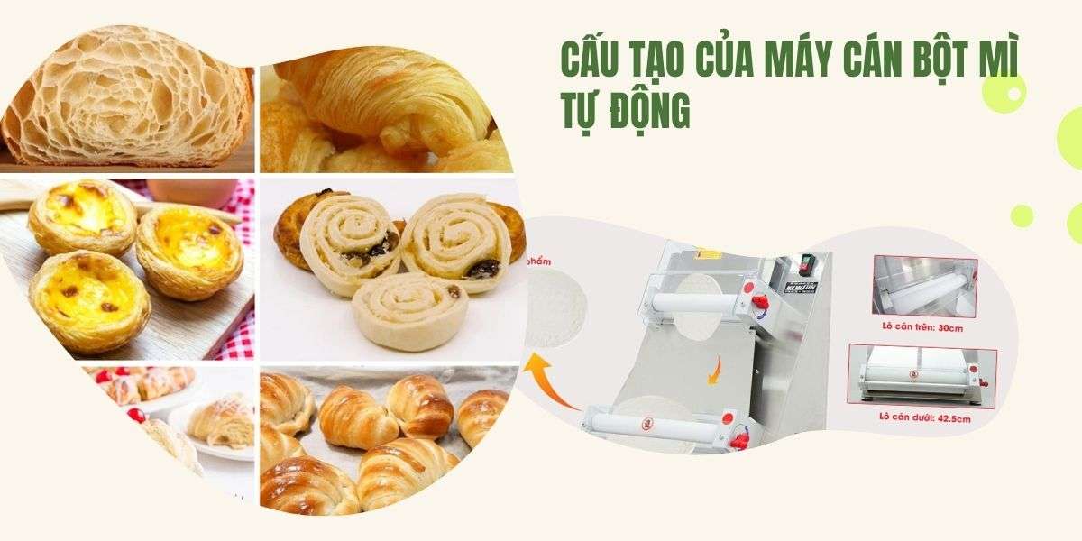 Cấu tạo của máy cán bột mì tự động