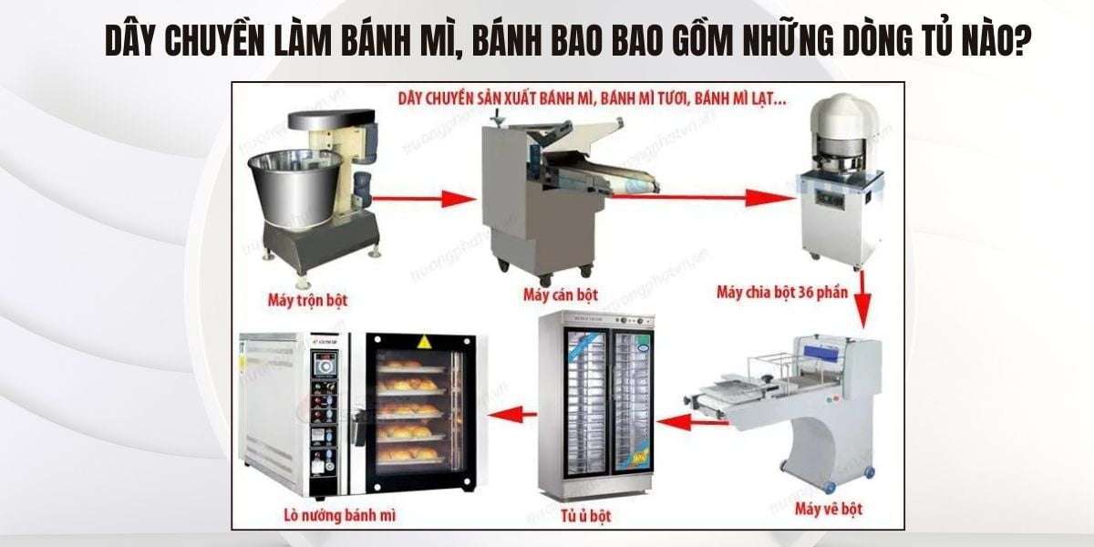 Dây chuyền làm bánh mì, bánh bao bao gồm những dòng tủ nào