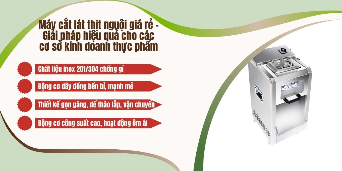 Máy cắt thịt heo luộc, giò chả, thịt đông lạnh 16 Máy cắt lát thịt nguội giá rẻ - Giải pháp hiệu quả cho các cơ sở kinh doanh thực phẩm