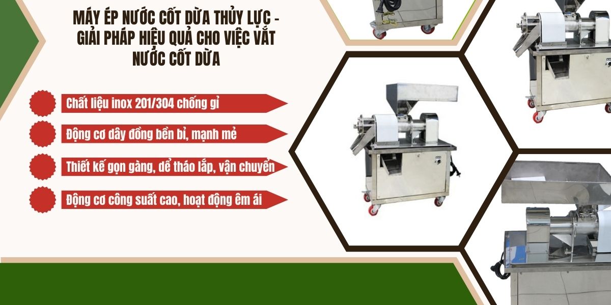 Máy ép nước cốt dừa thủy lực - Giải pháp hiệu quả cho việc vắt nước cốt dừa Máy ép nước cốt dừa thủy lực - Giải pháp hiệu quả cho việc vắt nước cốt dừa